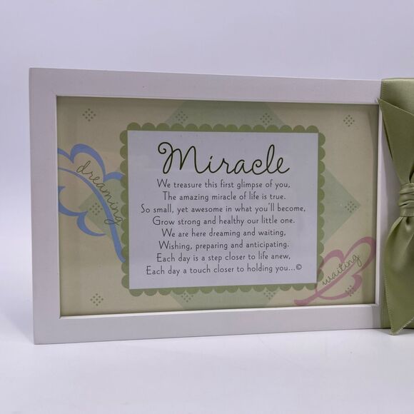 MIRACLE Poem Baby Photo Frame Grandparent Gift Co Folding #3091 One 2.5x4 Photo - Picture 2 of 7